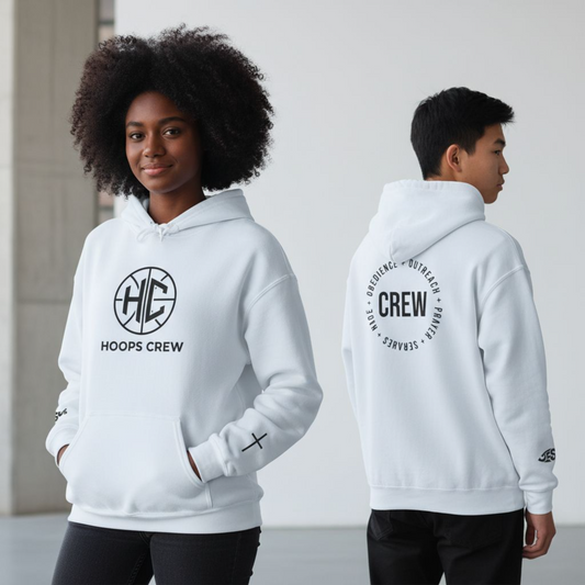 Unisex Hoops Crew Hoodie – Faith. Purpose. Community.